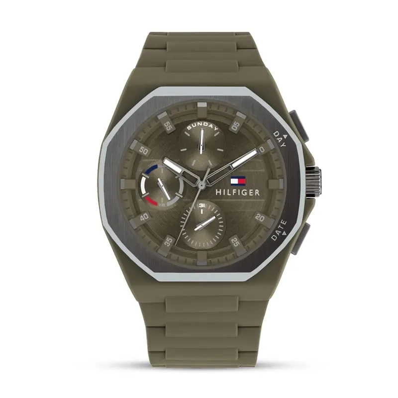 Tommy Hilfiger Neo Multifunction Green Silicone Men's Watch | 1792121