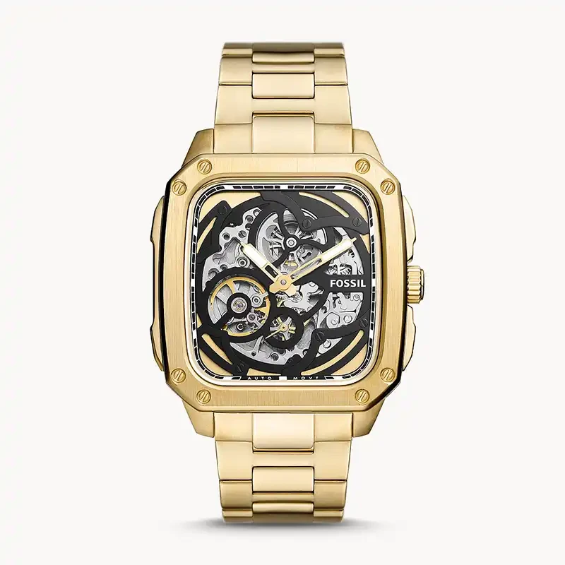 Fossil Inscription Automatic Skeleton Black Dial Men's Watch | BQ2573