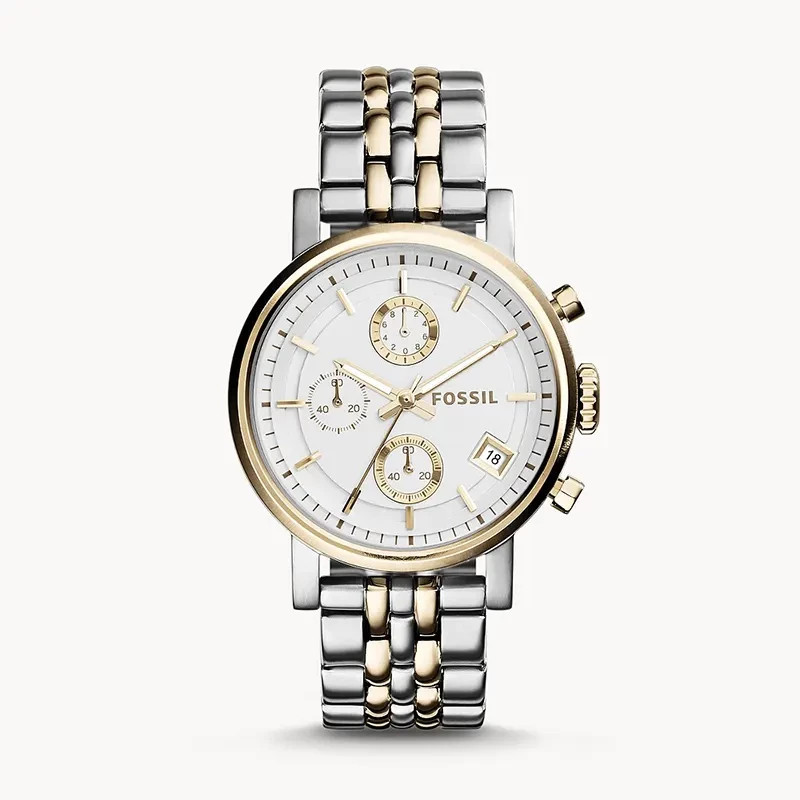 Fossil Boyfriend Chronograph Silver Dial Ladies Watch | ES3746