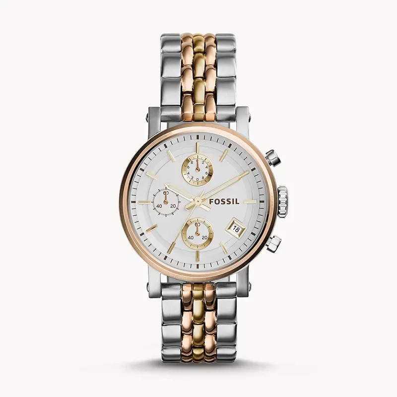 Fossil Boyfriend Tri- tone Ladies Watch | ES3840