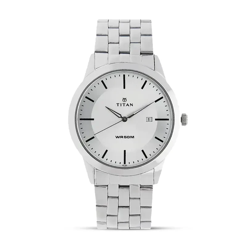 Titan 1584SM03 Workwear Silver Dial Men's Watch