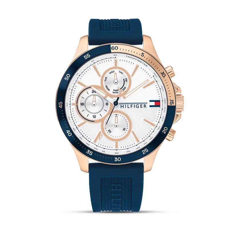 Tommy Hilfiger Bank Chronograph Silver Dial Men's Watch | 1791778