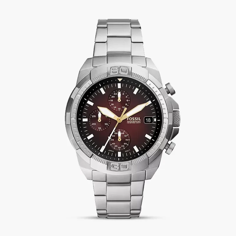 Fossil Bronson Chronograph Dark Red Dial Men's Watch | FS5878