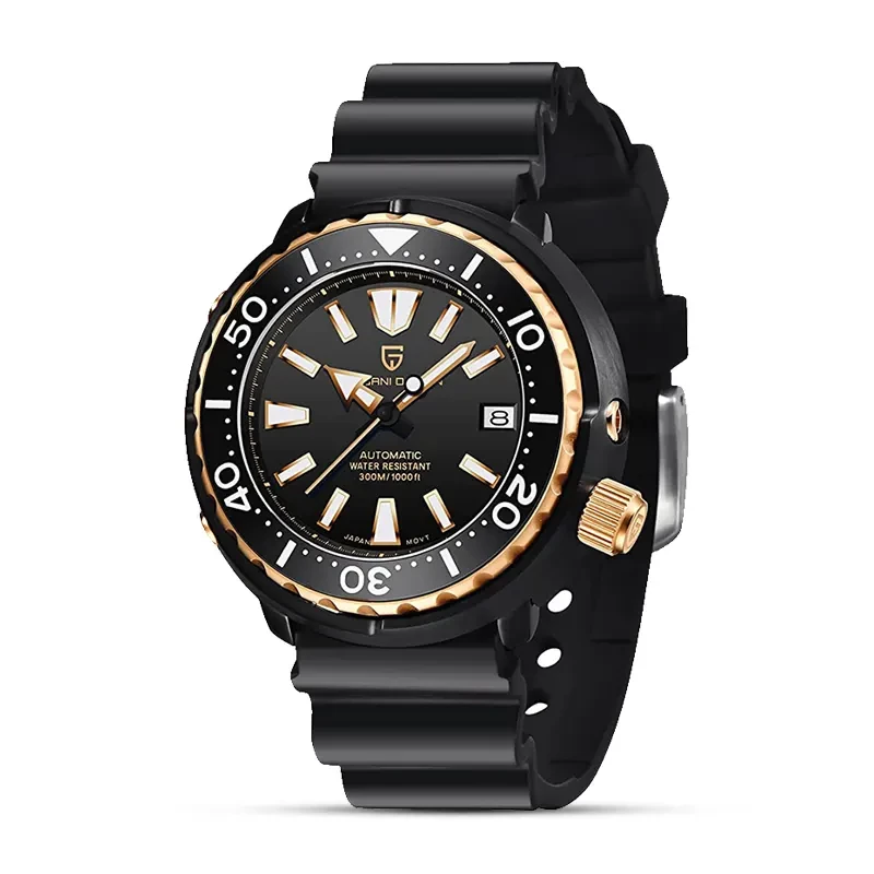 Pagani Design PD-1695 Black Dial Black Strap Automatic Men's Watch