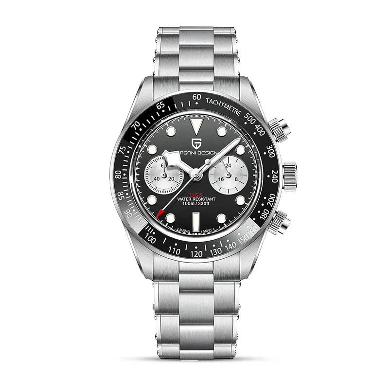 Pagani Design PD-1718 Black Bay Chrono Panda Black Dial Men's Watch