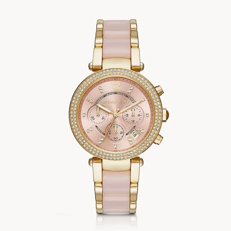 Michael Kors Parker Pink Dial Two-tone Ladies Watch | MK6326