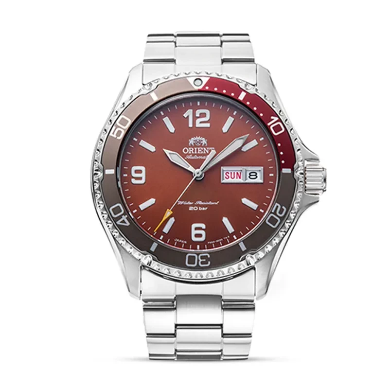 Orient Mako III Automatic Maroon Dial Men’s Watch | RA-AA0820R09C