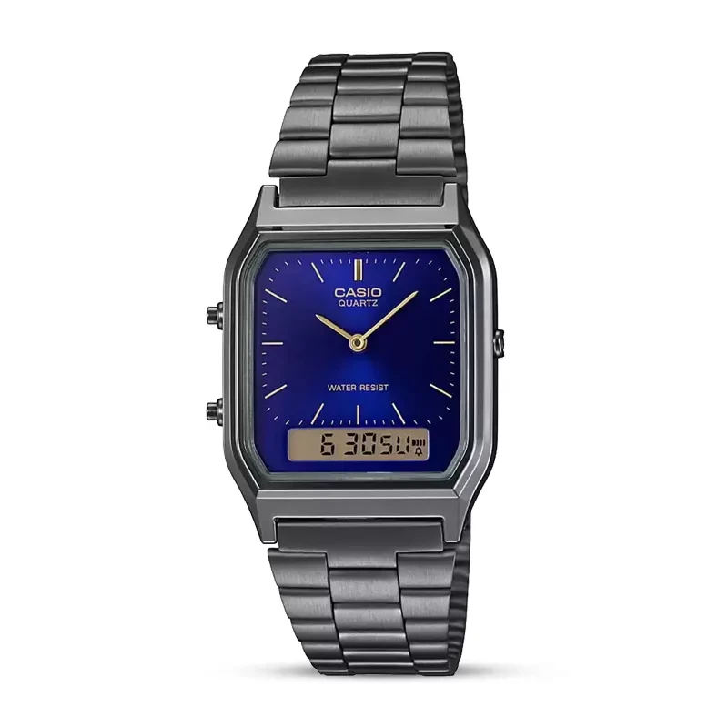Casio AQ-230GG-2A Blue Dial Gray ion plated band Men's Watch