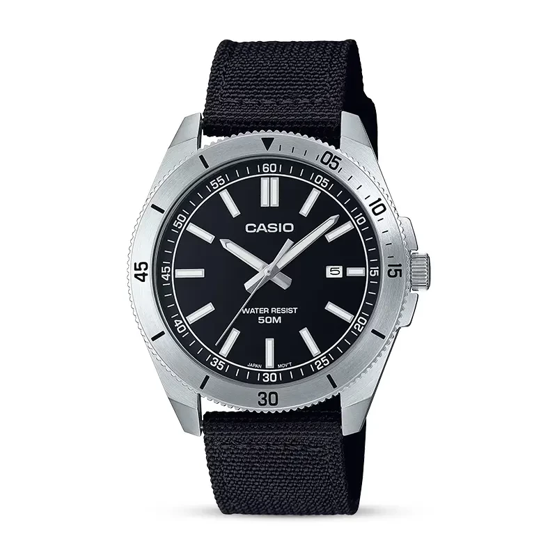 Casio Enticer MTP-B155C-1EV Black Dial Cloth Band Men's Watch